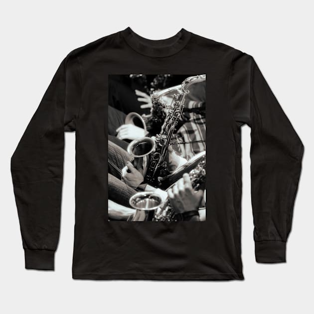 Jazz Saxophones Long Sleeve T-Shirt by cinema4design